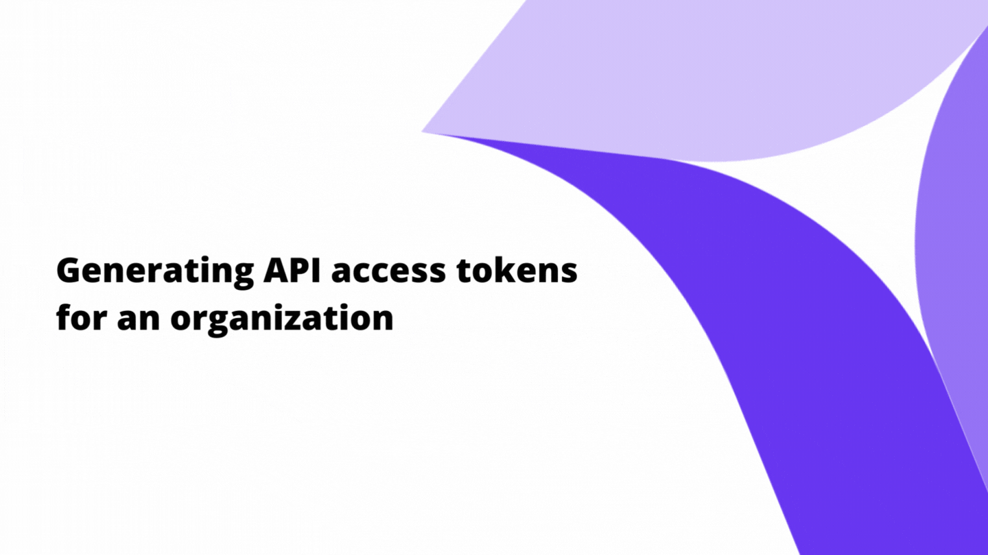 Generating an organization access token