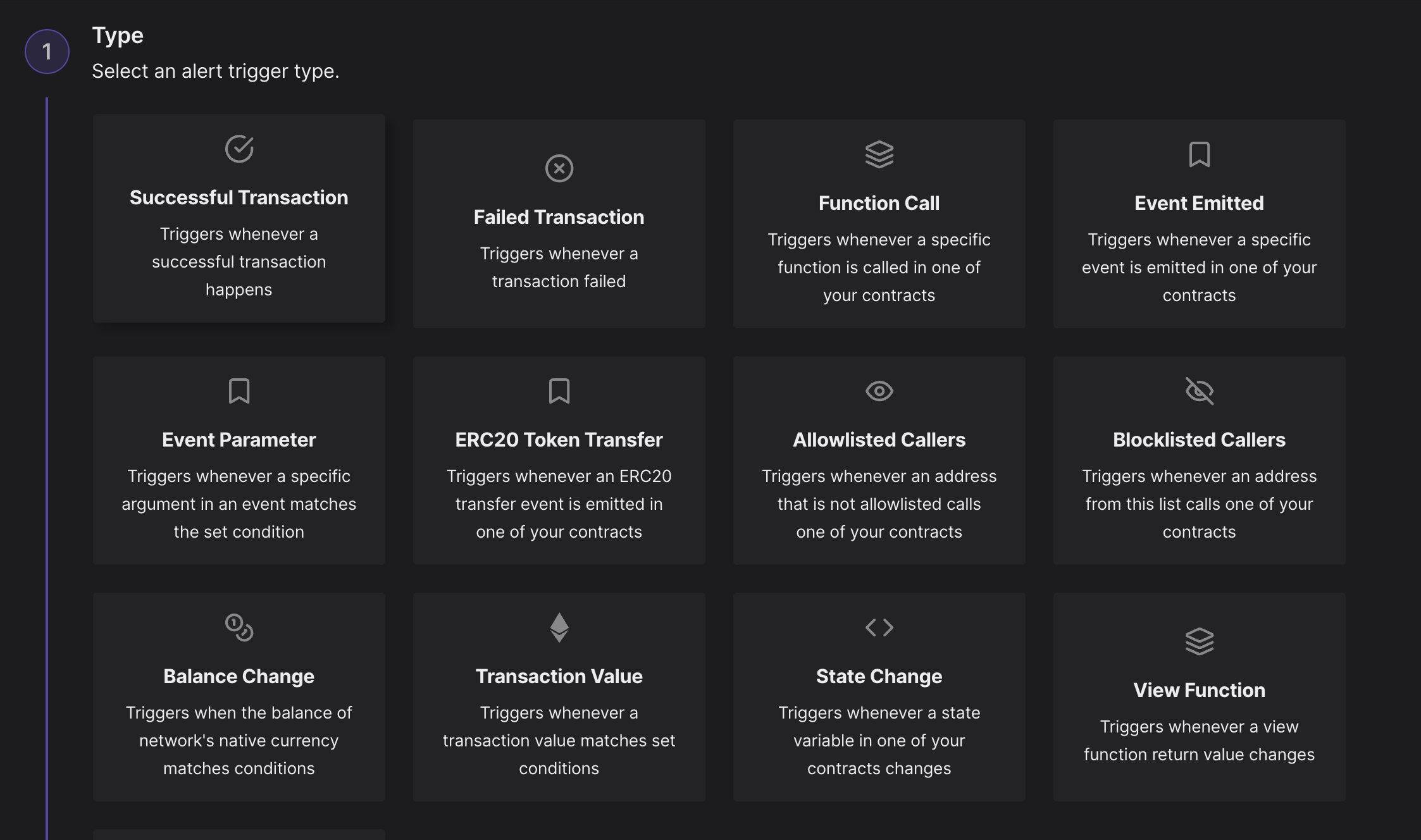 Available Alert trigger types