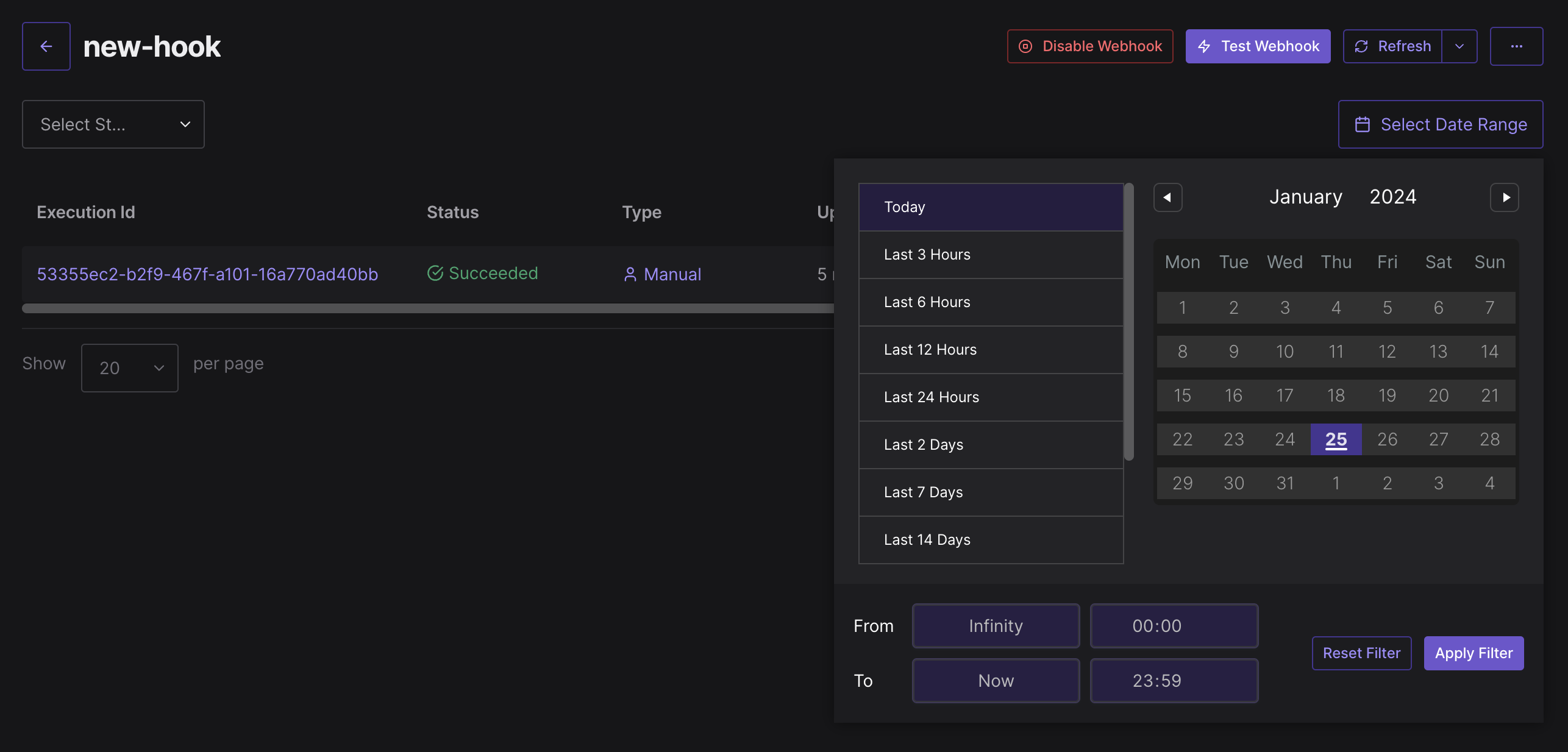 Select Date Range Dropdown