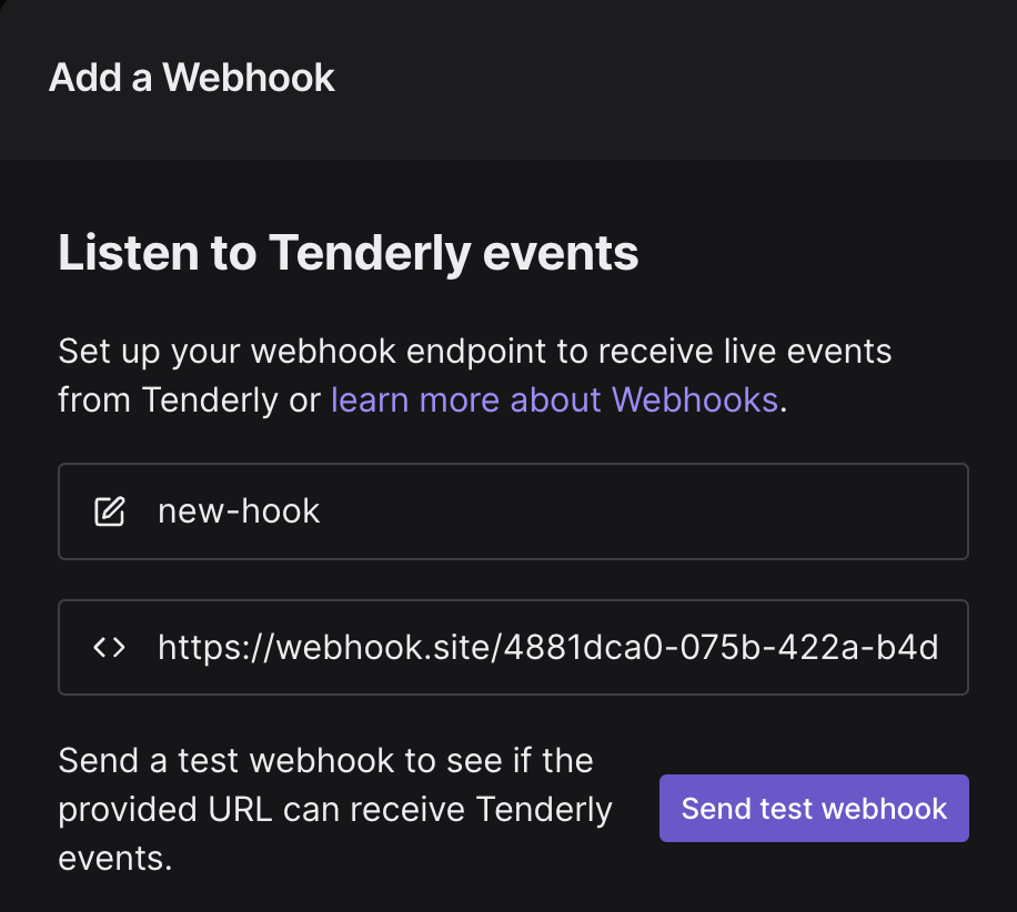 Send Test Webhook