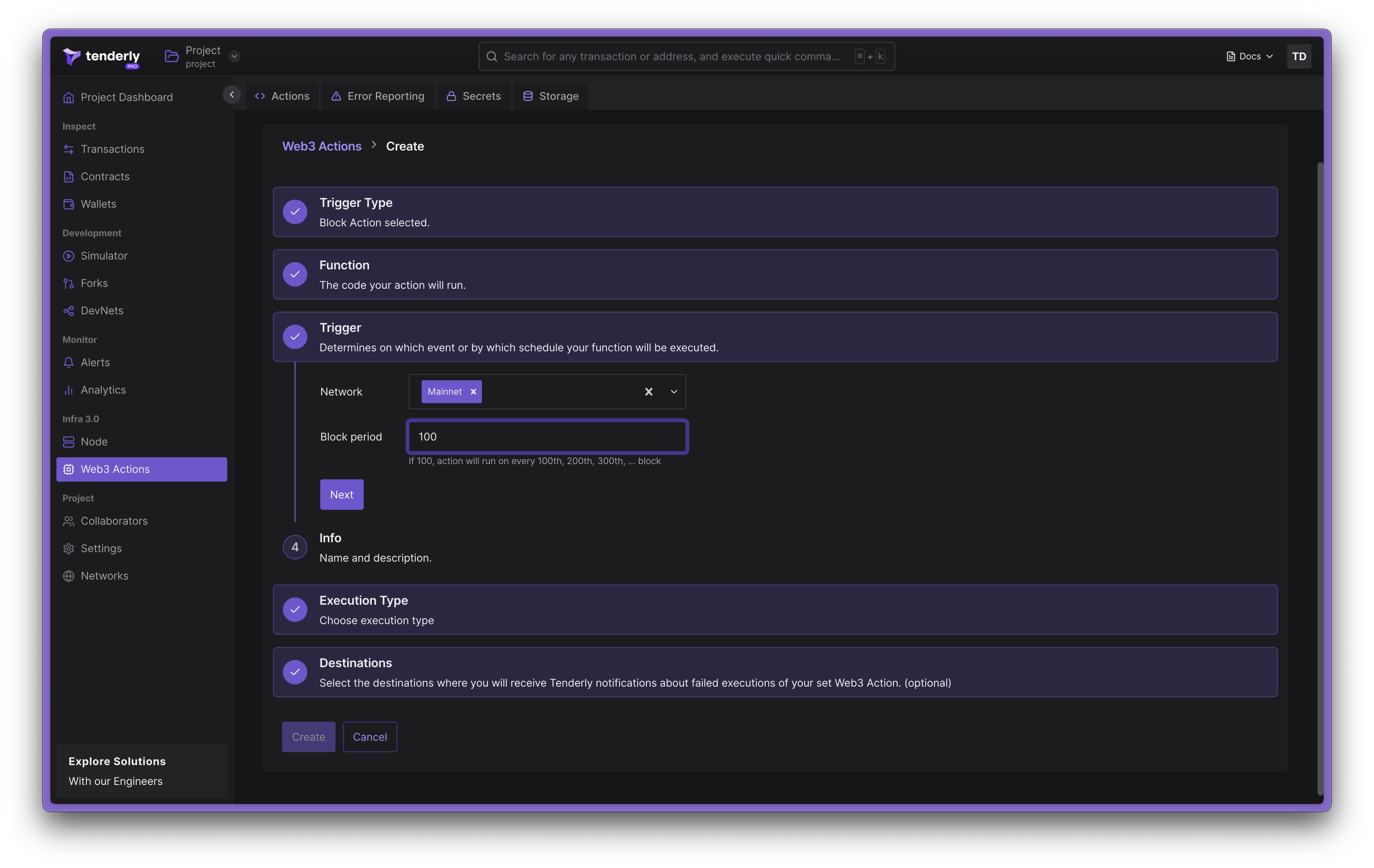 Specifying trigger settings